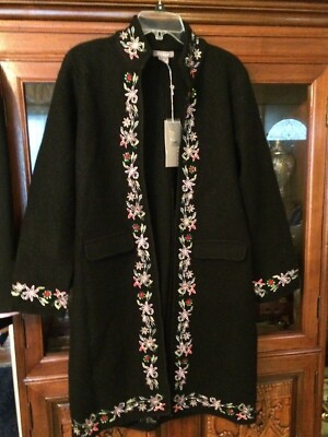 Kenar 100% Wool Coat With Embellishments New With Tag S Women s Size Medium