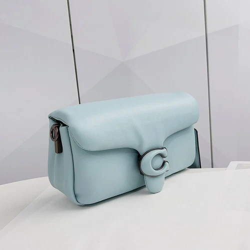 COACH C0772 Pillow Tabby Shoulder Bag Crossbody 26 Women AquaLeather Outlet New