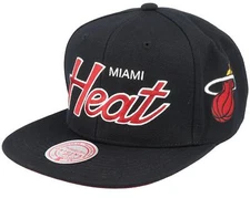 Mens Mitchell & Ness NBA TEAM SCRIPT 2.0 SNAPBACK HEAT