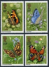 Product Image: Great Britain 941-944, MNH. Mi 875-878. Butterflies 1981. Tortoiseshell, Peacock