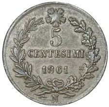 5 CENTESIMI 1861 - NAPOLI - VITTORIO EMANUELE II - REGNO D'ITALIA - NON COMUNE -