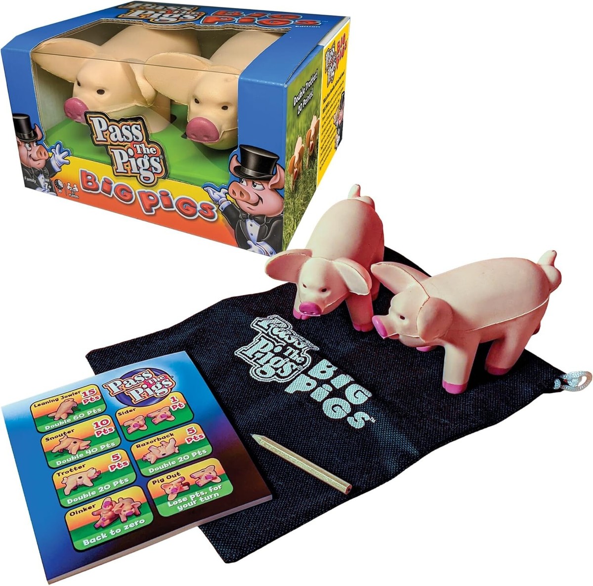 Pass the Pigs BIG PIGS Classic Dice Rolling Game - Giant YARD