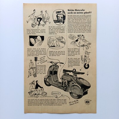 1956 NSU Motorroller Roller Werbung Werbeanzeige Reklame