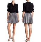 Alice + Olivia Women's Danica Sunburst Pleated Mini Skirt Silver Sz. 0 — photo 5
