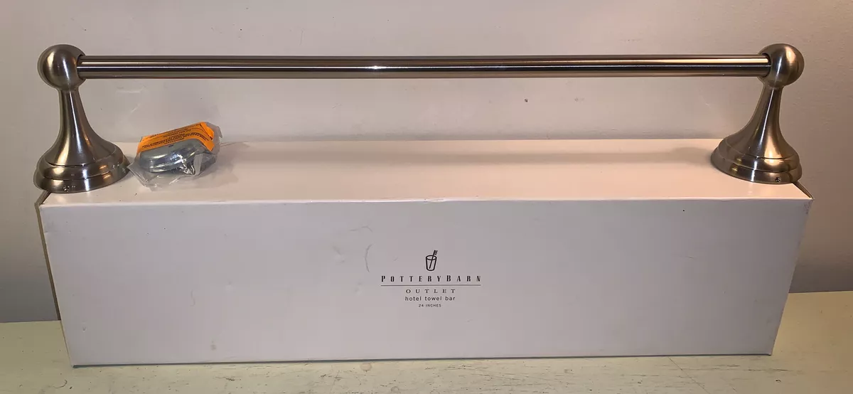 Pottery Barn Hotel Towel Bar Brushed Nickel Chrome Finish 24