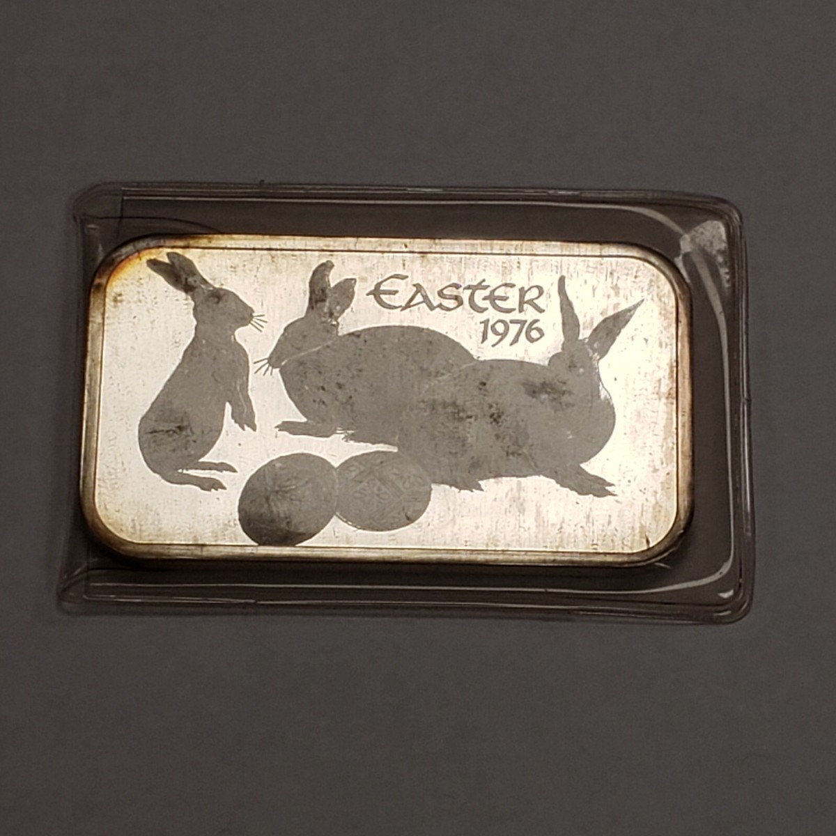 1 oz 999 Silver Art Bar - Easter 1976 Madison Mint - Bunny Rabbit