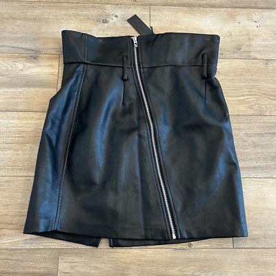 NWT Blank NYC Faux Leather Mini Skirt Women 29 Zipper Missing