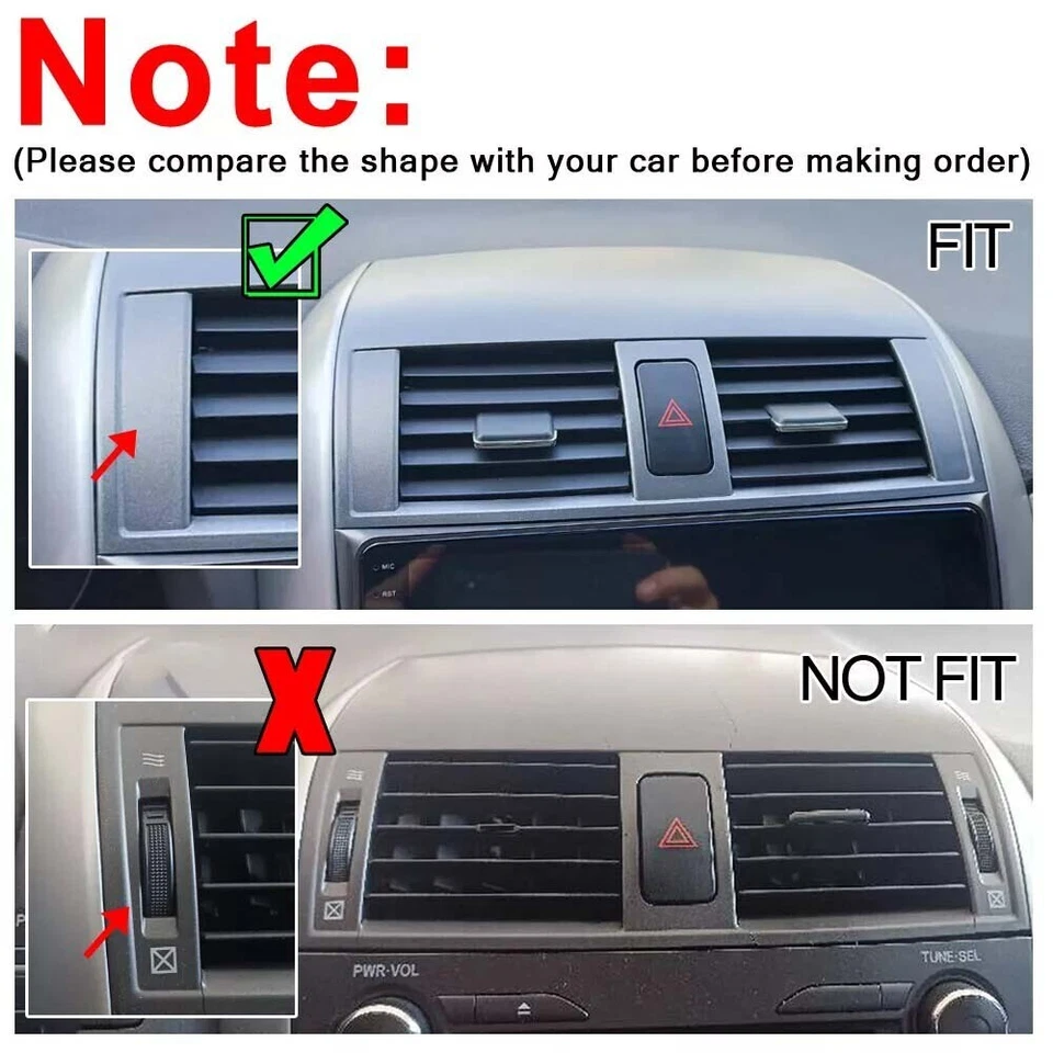 Dash Center A/C Air Vent Upper Bezel Trim For Toyota Corolla 2008 2009 2010-2013 - Imagem 4 de 4