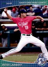 2018 Hartford Yard Goats Grandstand #17 Peter Lambert San Dimas California Card