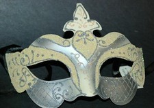 MASQUERADE CARNIVAL MARDI GRAS VENETIAN MASK M7241 Silver 