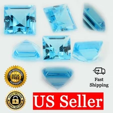 Loose Princess Cut Genuine Natural Blue Topaz Stone Single November Birthstone