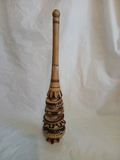 Mexican Wood Molinillo Whisk Hot Chocolate Stirrer Handmade Frother Mexico 12" 