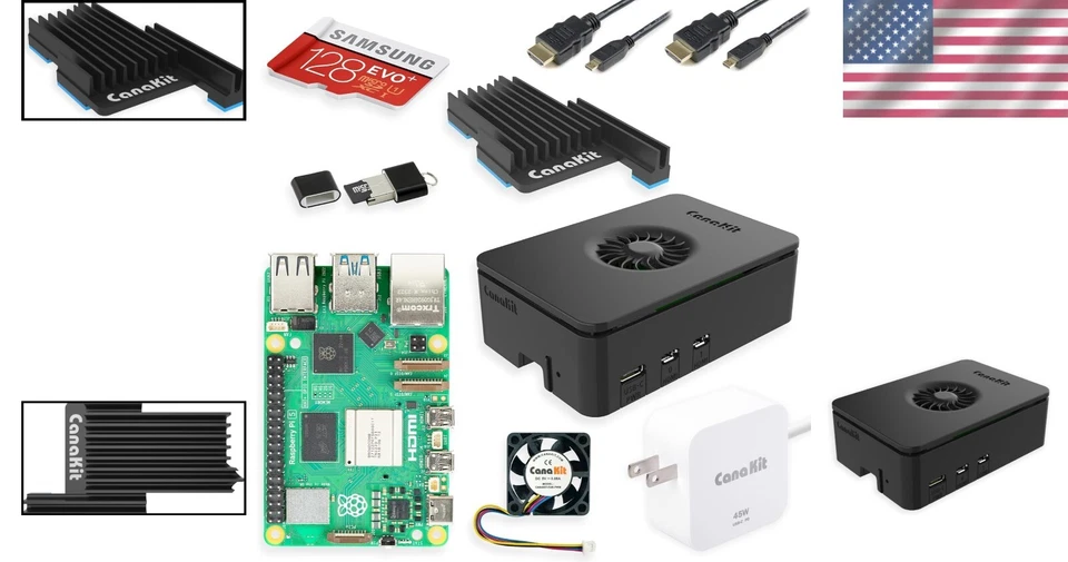 Kit de inicio Raspberry Pi 5 PRO - Edición 128 GB con estuche negro turbina y 8 GB de RAM Foto 2 de 4