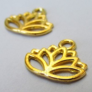 Détails Sur Fleur De Lotus 17mm Vente En Gros Plaqué Or Breloque Pendentif C5867 1020 Ou