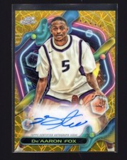 2023 - 2024 Topps Cosmic Chrome De'Aaron Fox Gold  /50 CCAV-DF Auto Autograph