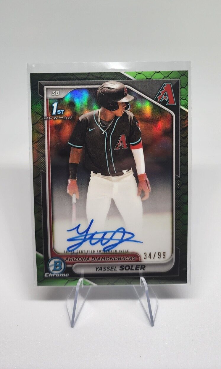 2024 Bowman Chrome Yassel Soler AUTO Green Reptilian Refractor 1st Bowman  /99