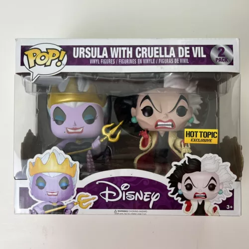 Funko Pop! Figura de vinilo Disney Úrsula con Cruella De Vil 2 piezas tema candente caja DMG
