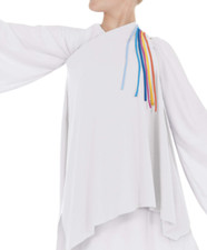 Eurotard 13844 White Quiet Prayer Polyester Asymmetrical Tunic FREE SHIPPING