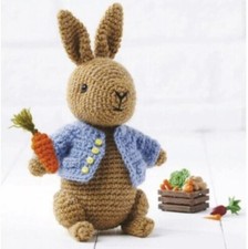 Crochet Pattern paper copy Peter Rabbit Soft Toy Amigurumi Method DK 20 cm Tall