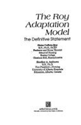 The Roy Adaptation Model : The Definitive Statement Paperback