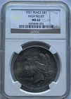 1921 High Relief Liberty Peace Silver Dollar $1 Coin NGC Graded MS62 KEY DATE