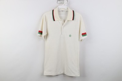 Vintage 60s Fred Perry Mens 30 Distressed Striped Knit Collared Tennis Polo