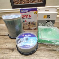 Verbatim Blank CD DVD Lot Memorex Case Logic CD-R DVD-R Storage Cases Media