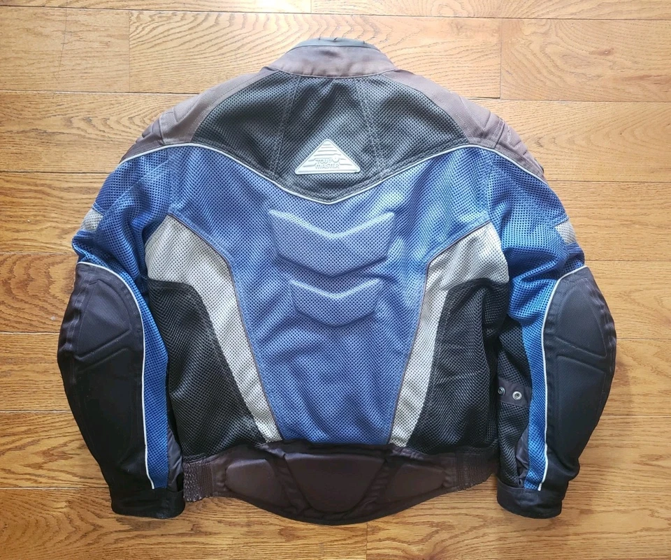 Tourmaster Intake Air Motorcycle Jacket Blue Black Med 42 Men's Padded PRE-OWNED - Image 3 of 4