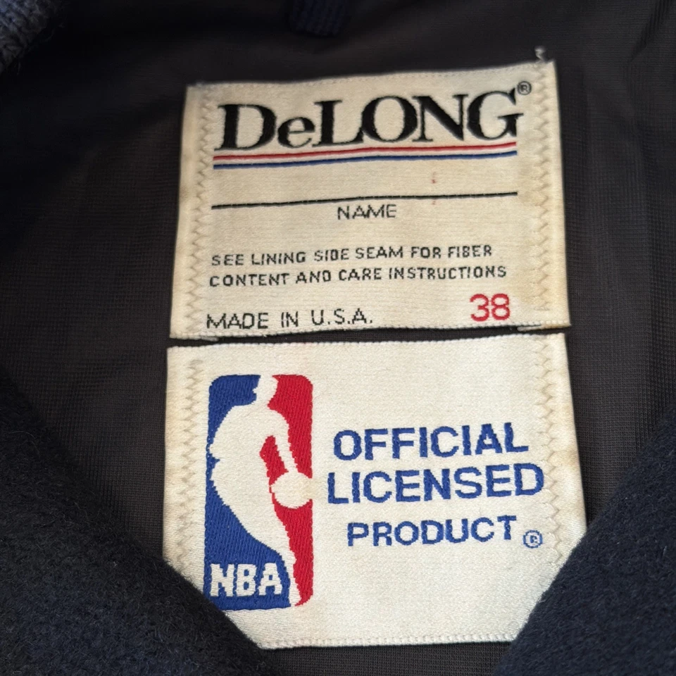 Vintage 80s NBA Delong LA Los Angeles Lakers Letterman Basketball Jacket Sz 38 - Image 4 of 4