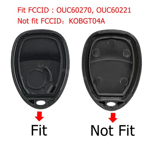 2 For 2007 - 2013 Chevrolet Silverado Remote Key Fob Case Shell 3B OUC60270 - Picture 2 of 7