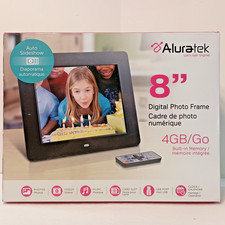 Aluratek 8" Digital Photo Frame 4GB Built-In Memory Remote Control ADM