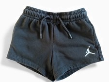 Air Jordan Girls Size Small Black Sweat Shorts with White Logo