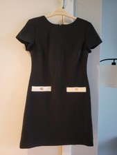Tommy Hilfiger Fit & Flare Black Dress Sz 6 Black With White Detail