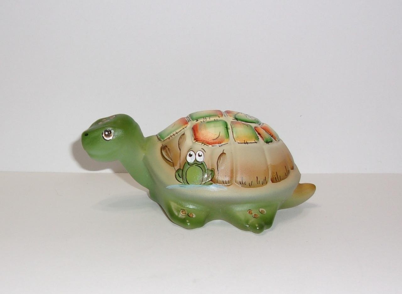 Fenton Glass Crystal Bug Eyed Turtle Figurine Ltd Ed #29/35 Kim Barley