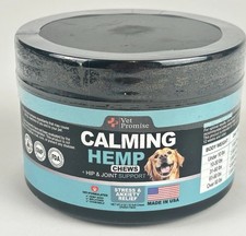 Calming Hemp Chews Valerian Root Hip Joint Support Stress Relief Dogs 70 Count