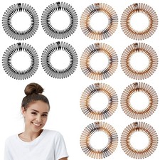 12 Pcs Circular Stretch Comb Full Flexible Zig Zag Plastic Circle Headbands S