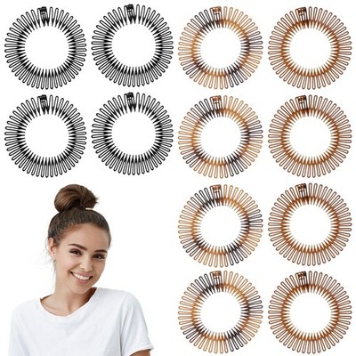 12 Pcs Circular Stretch Comb Full Flexible Zig Zag Plastic Circle Headbands S