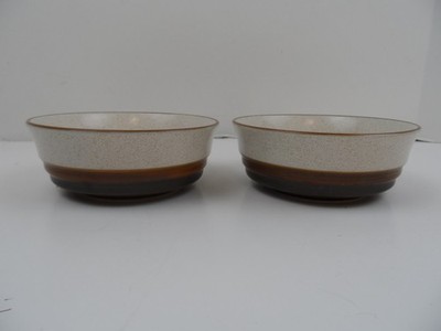 Denby Potter's Wheel Rust/Dk. Brown Cereal Bowl 6'' Speckled Stoneware-Lot of 2
