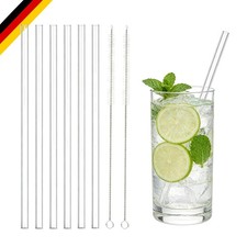 6 Stuck Glas Strohhalme für Stanley Cup 30/40 oz mit Reinigungsbürsten