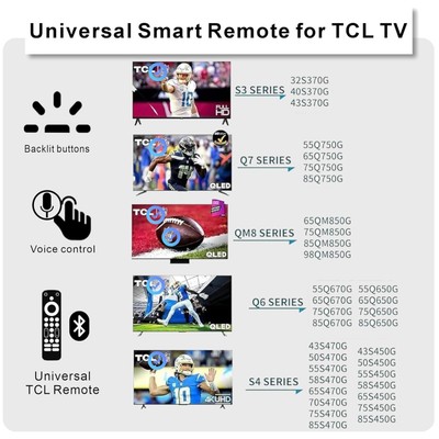Universal Backlit Remote for TCL Google TV