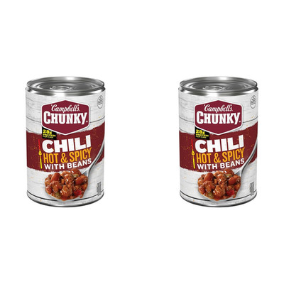 Campbell S Chunky Hot and Spicy Chili with Beans, 16.5 Oz Can (Pack of 2)