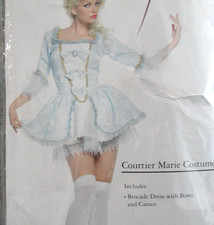 HALLOWEEN COSTUME COURTIER MARIE ANTOINETTE COSTUME  NWT FREE STOCKINGS SIZE L