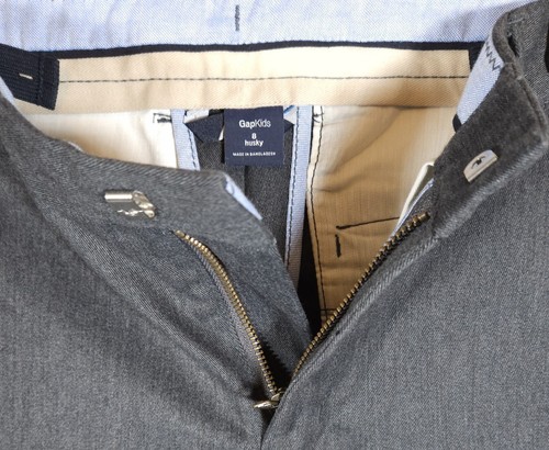GAP Kids Boys Husky Straight Fit Dress Pants Gray Size 8 - Picture 4 of 9