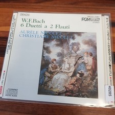 AURELE & CHRISTIANE NICOLOT w.f. bach - 6 duetti a 2 flauti VG+/EX (CD Album)