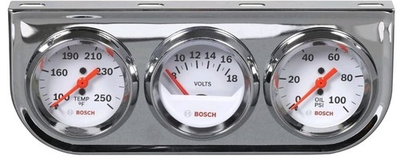 #ad BOSCH STYLE LINE 3 GAUGE KIT 2quot; OIL PSI WATER OILTEMP VOLTMETER CHROME FST8208 $56.69