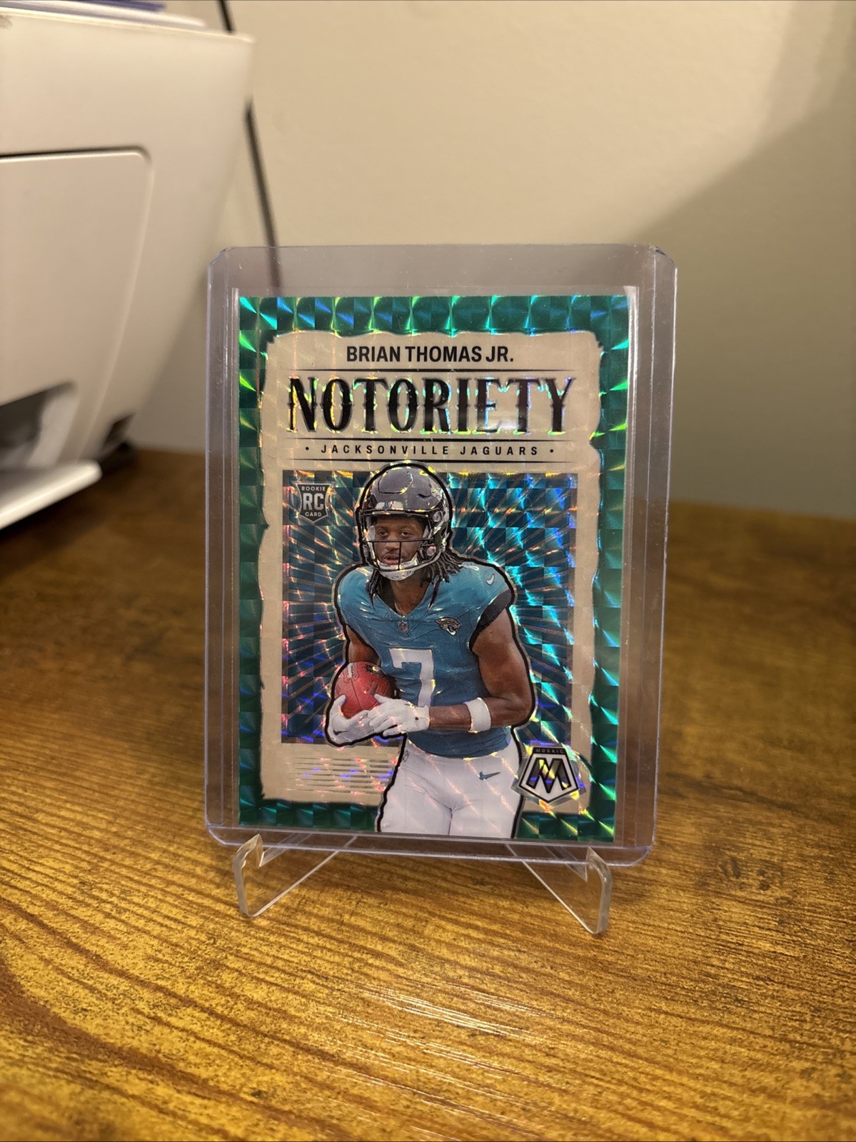 2024 Panini Mosaic - Notoriety Brian Thomas Jr. #25 Green Mosaic Prizm (RC)
