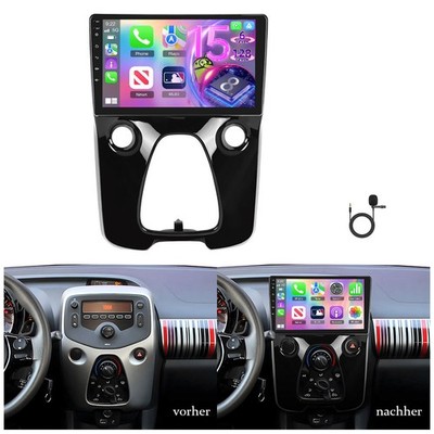 6+128G Für Citroen C1 Peugeot 108 Toyota Aygo II Autoradio Android15 GPS Carplay