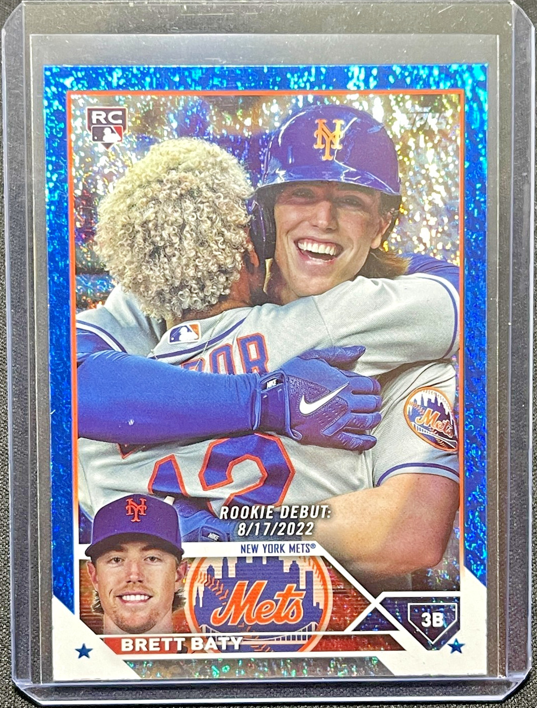 2023 Topps Update Series Brett Baty #US158 Blue Foil /999 RC