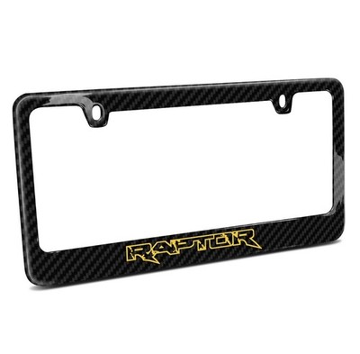Yellow Ford Raptor 100% Real Carbon Fiber License Plate Frame