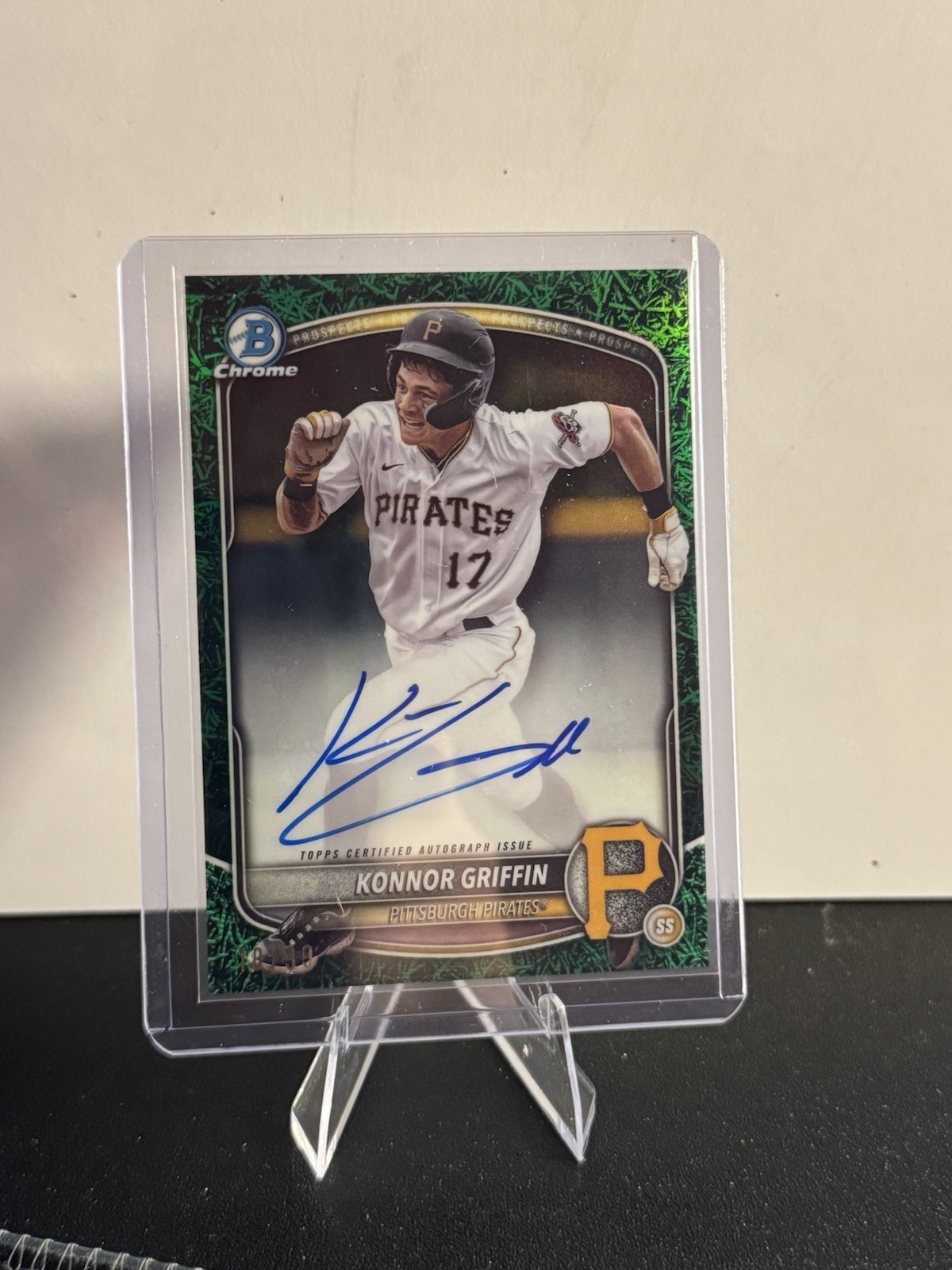 2025 Bowman Chrome Konnor Griffin Auto /99 Green Grass Refactor CPA-KG Pirates